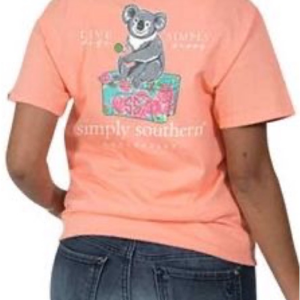 Simply Southern woman’s' Peach T-Shirt with Koala Print